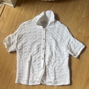 LOFT White Knit Cardigan